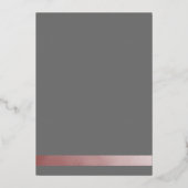 Rose Goldkalligrafie Save the Date Folieneinladung (Rückseite)