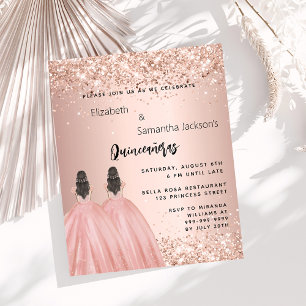 Rose Goldkleid Zwilling Quinceanera Budget Einladu