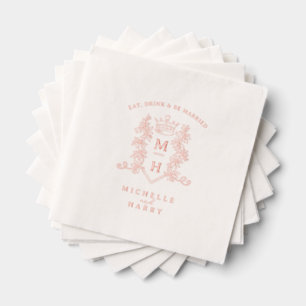 Rose Goldkronen Hochzeit Monogramm Brauch Servietten Mit Folie