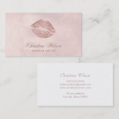Rose Goldkuss auf Rose Gold Aquarell Visitenkarte (Vorne/Hinten)
