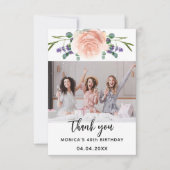 Rose Goldlavendel am Geburtstag Foto Dankeskarte (Vorderseite)