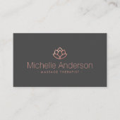 Rose Goldlotus Blume eleganter minimalistischer gr Visitenkarte (Vorderseite)