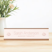 Rose Goldlotus Blume minimalistisch hellrot Rosa Schreibtischnamensplakette