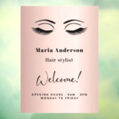 Rose Goldmakeup Künstler Öffnungszeiten willkommen Fensteraufkleber (Blatt 3)