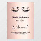 Rose Goldmakeup Künstler Öffnungszeiten willkommen Fensteraufkleber (Blatt)