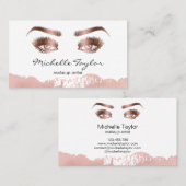 Rose Goldmakeup Künstler Wimpern Augenbrauen Augen Visitenkarte (Vorne/Hinten)