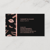 Rose Goldmakeut Künstler Lashes Lippen Lippenstift Visitenkarte (Rückseite)