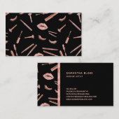 Rose Goldmakeut Künstler Lashes Lippen Lippenstift Visitenkarte (Vorne/Hinten)