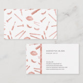 Rose Goldmakeut Künstler Lashes Lippen Lippenstift Visitenkarte (Vorne/Hinten)