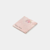 Rose Goldmarmor boho Aquarellblume Post-it Klebezettel (angewinkelt)