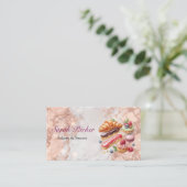 Rose Goldmarmor Einfache Backwaren Visitenkarte (Stehend Vorderseite)