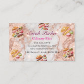 Rose Goldmarmor Einfache Backwaren Visitenkarte (Rückseite)