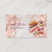 Rose Goldmarmor Einfache Backwaren Visitenkarte (Vorderseite)