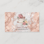 Rose Goldmarmor Elegante Konditorei Visitenkarte (Vorderseite)