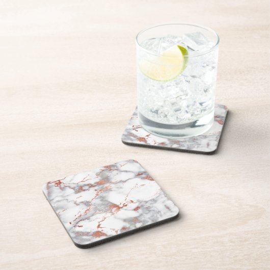 Rose, Goldmarmor Getränkeuntersetzer (Rechte Seite)