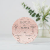 Rose Goldmarmor Glitzer ombre Hochzeitsprogramm Einladung (Stehend Vorderseite)