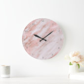 Rose Goldmarmor Große Wanduhr (Zuhause)