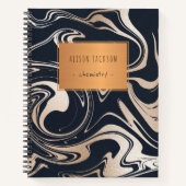 Rose Goldmarmor mit Kupferetikett Notizblock (Vorderseite)