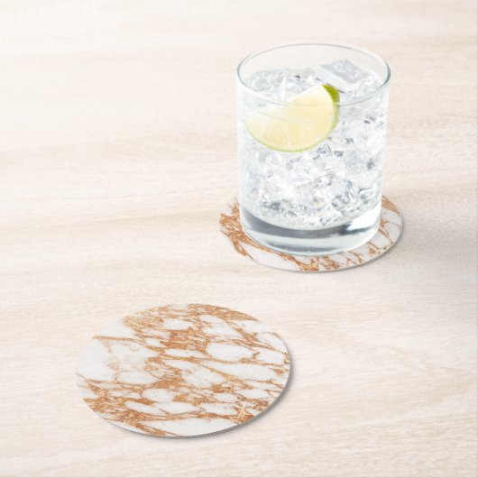 Rose Goldmarmor Runder Pappuntersetzer (Vor Ort)