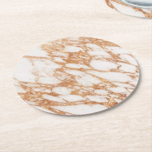 Rose Goldmarmor Runder Pappuntersetzer (Angewinkelt)