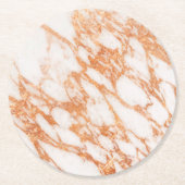 Rose Goldmarmor Runder Pappuntersetzer (Vorderseite)