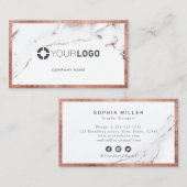 Rose Goldmarmor ZollFirmenlogo beruflich Visitenkarte (Vorne/Hinten)