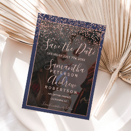 Rose Goldmedaille Blau-Foto Hochzeit Save The Date