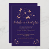 Rose Goldmedaille blühend Moderne Einladung (Vorne/Hinten)