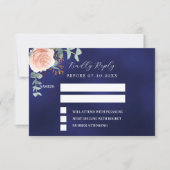 Rose Goldmedaille Blütenblume Hochzeitsreaktion UA RSVP Karte (Vorderseite)