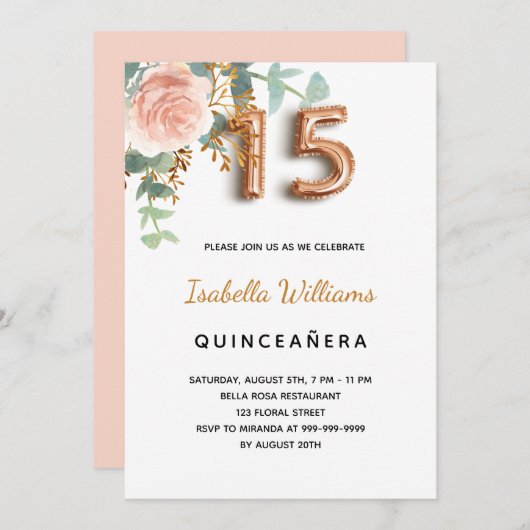 Rose Goldmedaille Einladung (Vorne/Hinten)