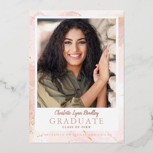 Rose Goldmedaille Foil Abschluss Ankündigung (Vorderseite)