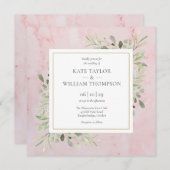 Rose Goldmedaille Grüne Hochzeit Einladung (Vorne/Hinten)