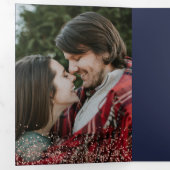 Rose Goldmedaille Konfetti-Seebarre Dreifach Gefaltete Einladung (Innen Erste Seite)