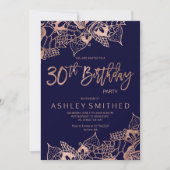 Rose Goldmedaille Mandala Typografie 30. Geburtsta Einladung (Vorderseite)
