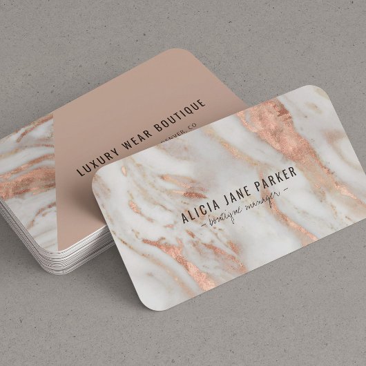 Rose Goldmedaille Marmorstein Boutique Manager Visitenkarte