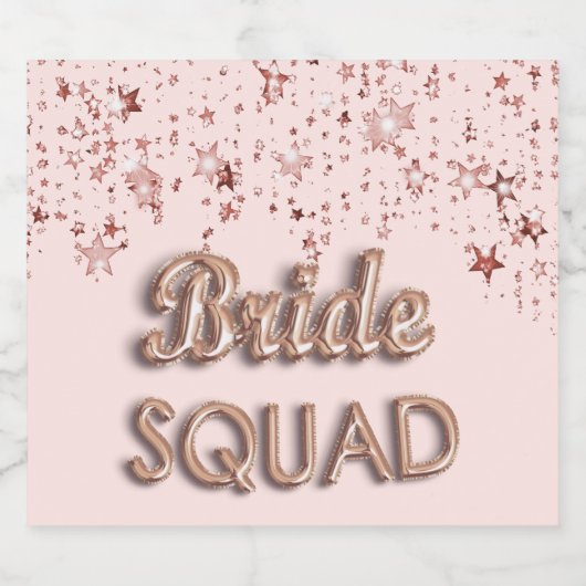 Rose Goldmedaille Rosa Stars Bachelotette Schaumweinetikett (Einzelnes Label)