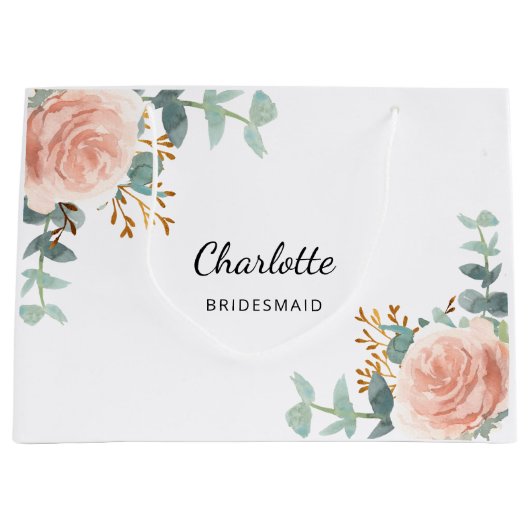 Rose Goldmedaille Salbei Große Geschenktüte (Vorderseite)