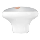 Rose Goldmeerschildkröte auf Silber Keramikknauf (Seitenansicht)