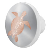 Rose Goldmeerschildkröte auf Silber Keramikknauf (Rechts)