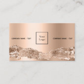 Rose Goldmetall-Agate-Marmorlogo QR-Code Visitenkarte (Vorderseite)