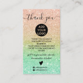 Rose Goldminze Glitzer Glitzern bedanken sich Visitenkarte (Vorderseite)