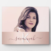 Rose-Goldmonogramm-Foto Fotoplatte (Vorderseite)