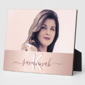 Rose-Goldmonogramm-Foto Fotoplatte (Seite)