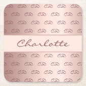 Rose Goldmonogramm-Muster Rechteckiger Pappuntersetzer (Vorderseite)