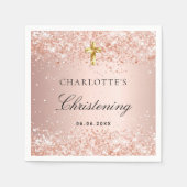 Rose Goldname Glitzer Serviette (Vorderseite)