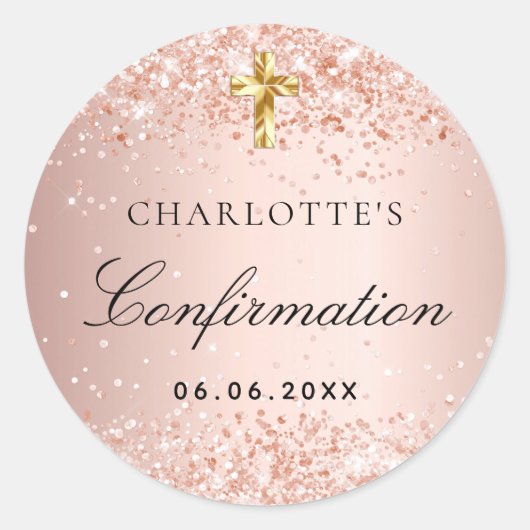 Rose-Goldname-Mädchen Runder Aufkleber (Vorderseite)