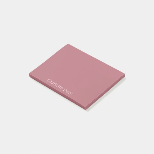 Rose Goldname Post-it Klebezettel (angewinkelt)