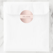 Rose Goldname Runder Aufkleber (Tasche)