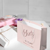 Rose Goldnamenskript 60. Geburtstag Große Geschenktüte