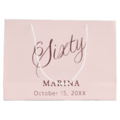 Rose Goldnamenskript 60. Geburtstag Große Geschenktüte (Rückseite)